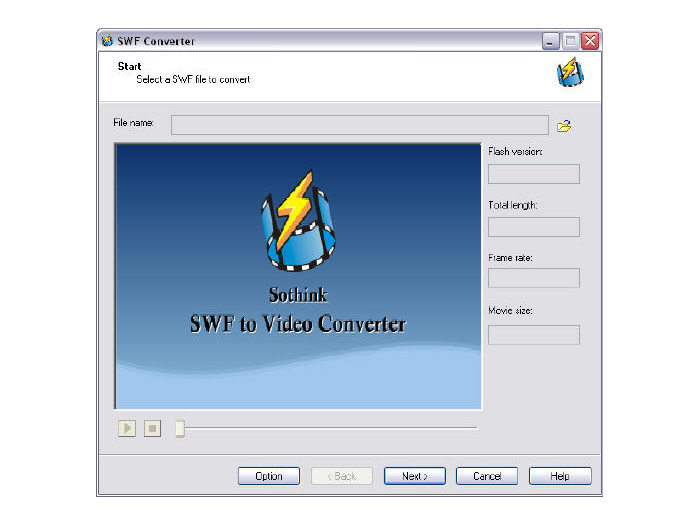 SWF to Video Converter Interface
