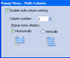 multi-column settings of list menu