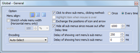 Popup Menu Settings