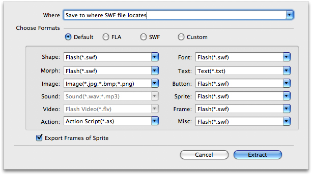 Flash Mac OS - Export Flash Resrouces