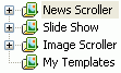 News scroller, slide show and image scroller