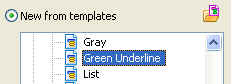 Green drop down menu sample