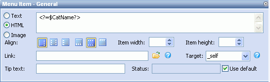 Navigation bar - menu item general
